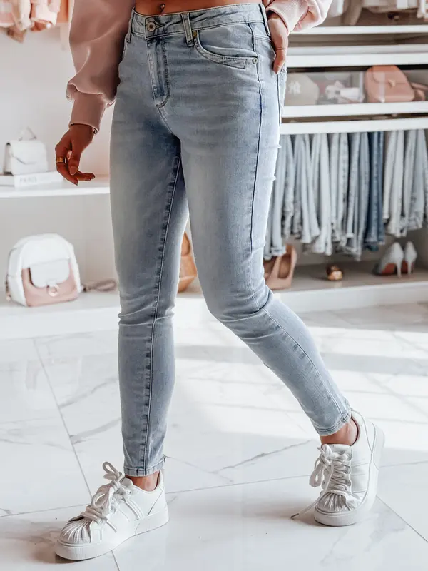 DStreet Ženske oprijete kavbojke ZIPSKINS modre barve