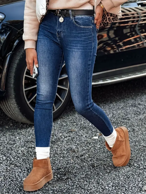 DStreet Ženske ozke kavbojke JEANLIFE modre barve