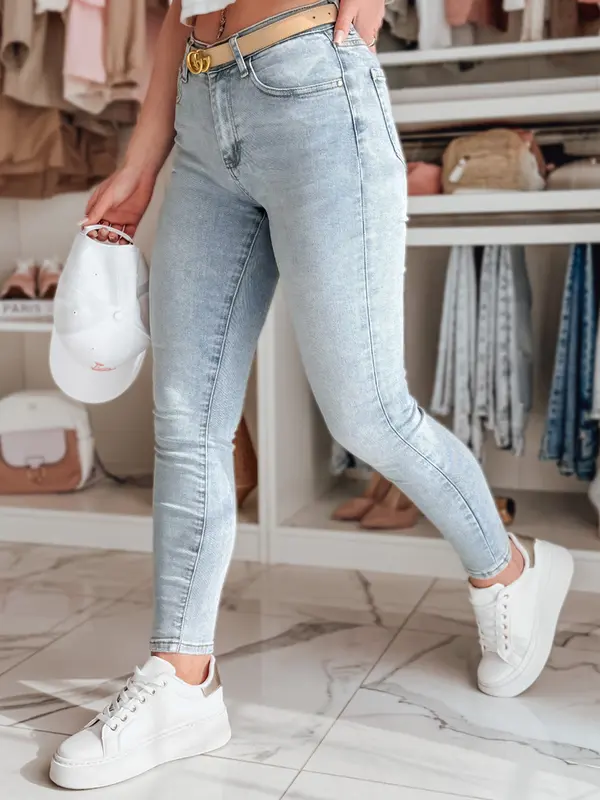 DStreet Ženske ozke kavbojke VISBAN modre barve