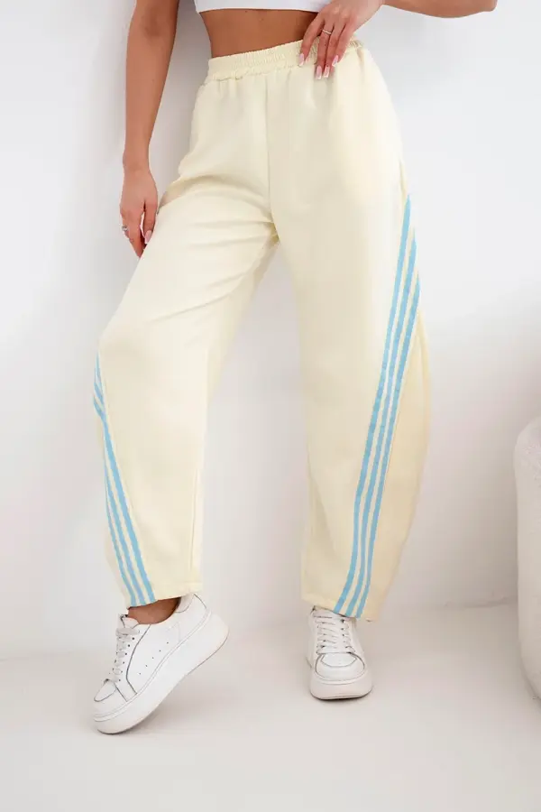 Kesi Włoski Ženske rumene hlače s stranskimi črtami