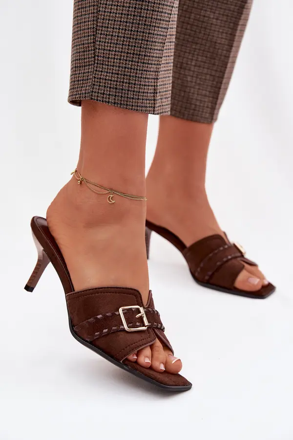 Boto Ženske salonarji s paščkom in zlato zaponko