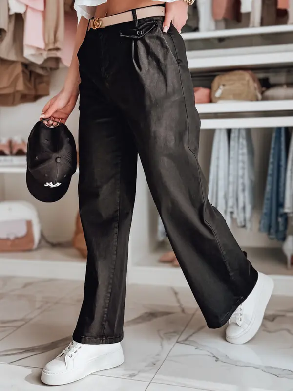 DStreet Ženske široke hlače MOBISKA črne