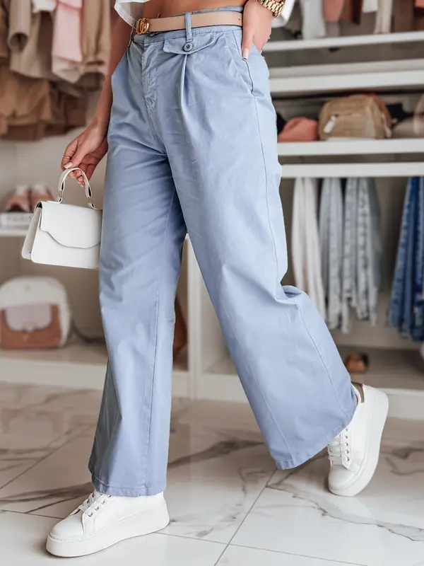 DStreet Ženske široke hlače MOBISKA modre barve