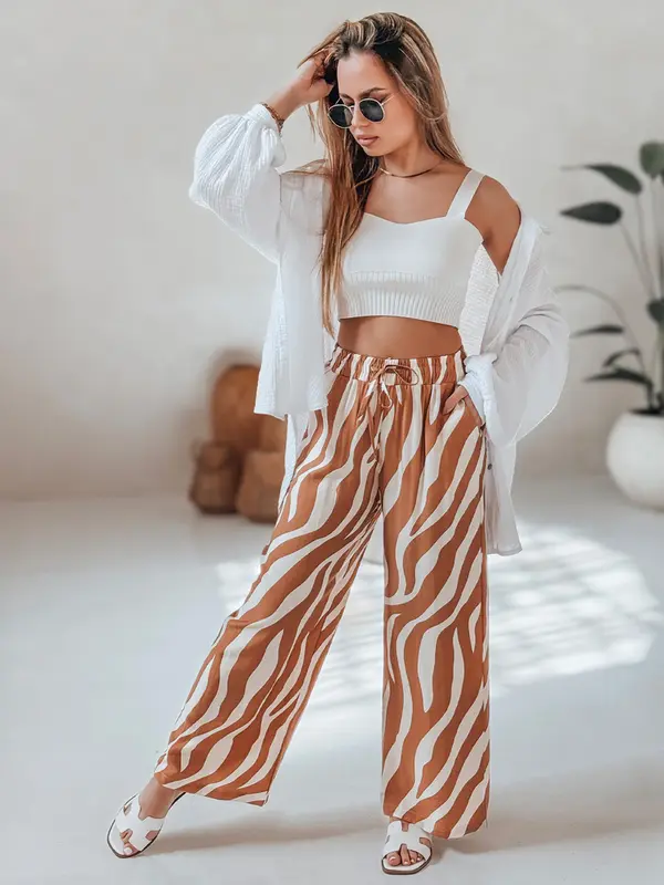 DStreet Ženske široke hlače ZEBRAVIBE