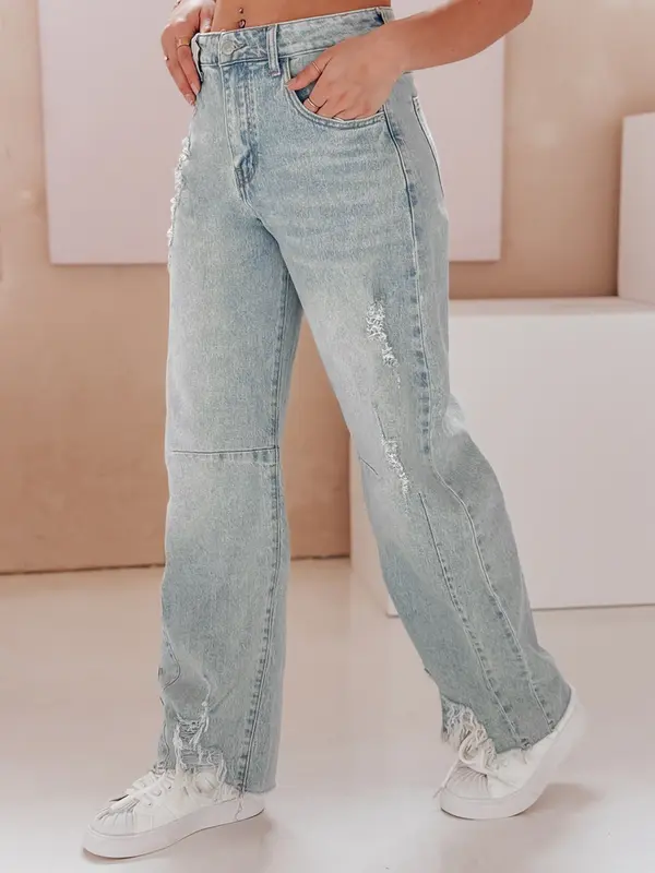 DStreet Ženske široke kavbojke BAGETSON