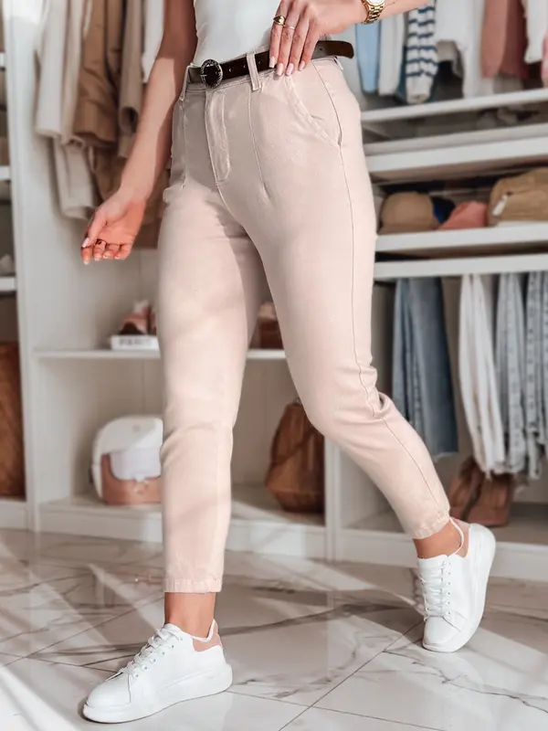 DStreet Ženske slim fit hlače s pasom TAIRONIK roza