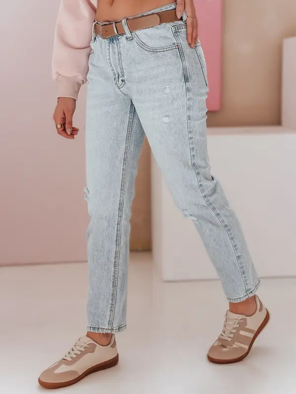 DStreet Ženske slim fit kavbojke s pasom SLIMLEN