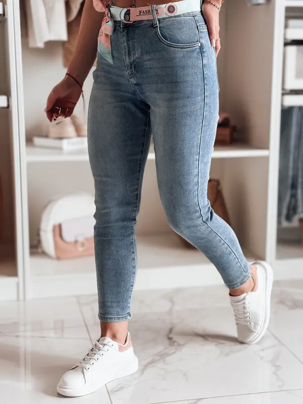 DStreet Ženske slim fit kavbojke s pasom TRENDLINE