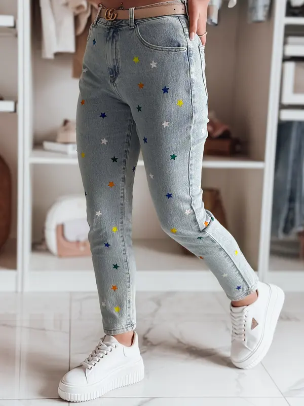 DStreet Ženske slim fit kavbojke z zvezdicami