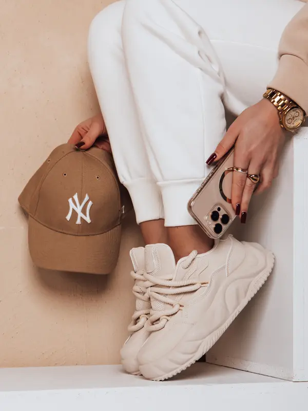 DStreet Ženske superge na platformi LALANDRA, bež