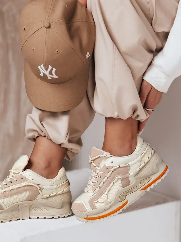 DStreet Ženske superge na platformi STREETLY, bež