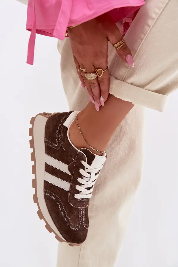 S. BARSKI Ženske superge s platformo iz semiša S. BARSKI