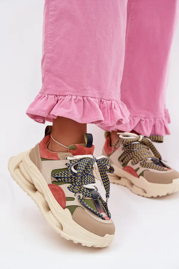 D&A Ženske usnjene superge s platformo