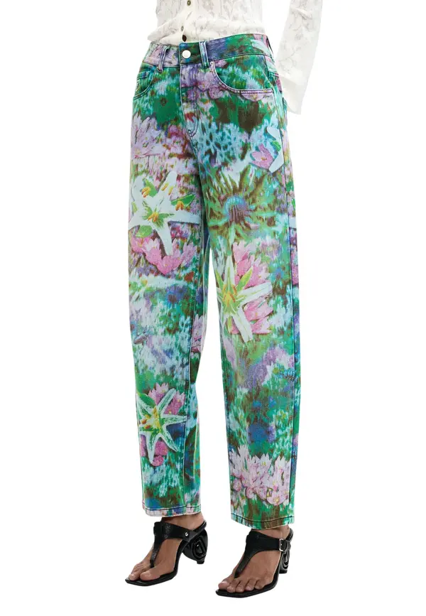 DESIGUAL Ženske vzorčaste kavbojke Desigual