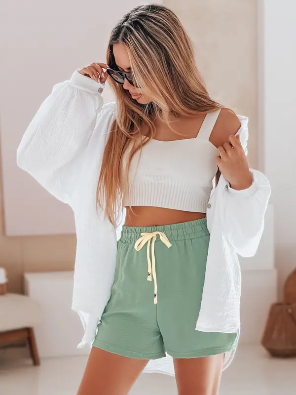 DStreet Ženske zelene kratke hlače HOT VIBE