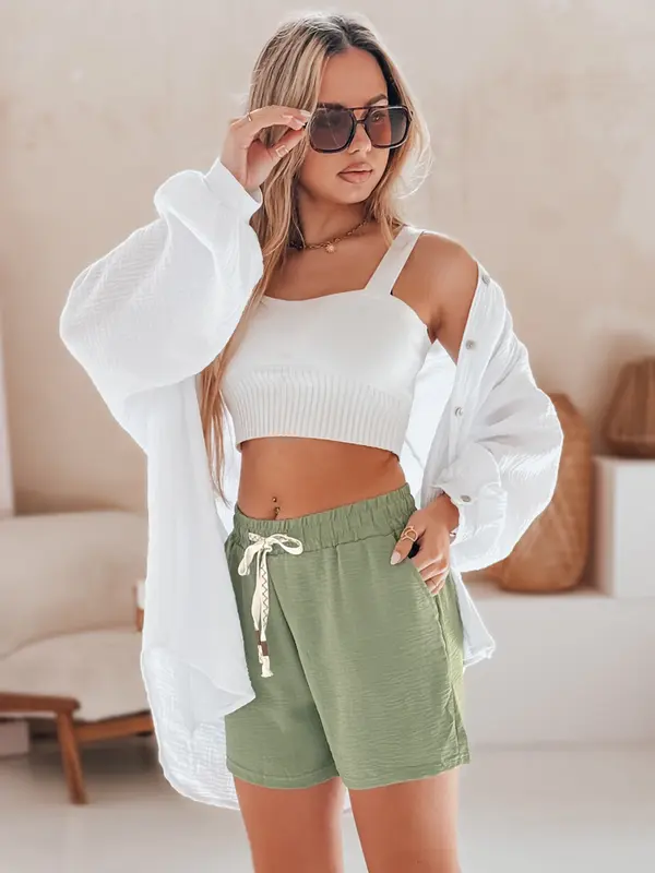 DStreet Ženske zelene kratke hlače NE JUTRI