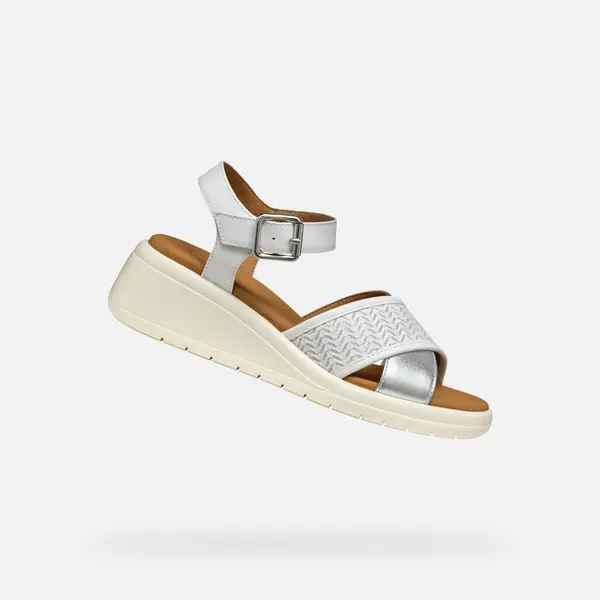 GEOX Ženski beli sandali Geox Meliconia