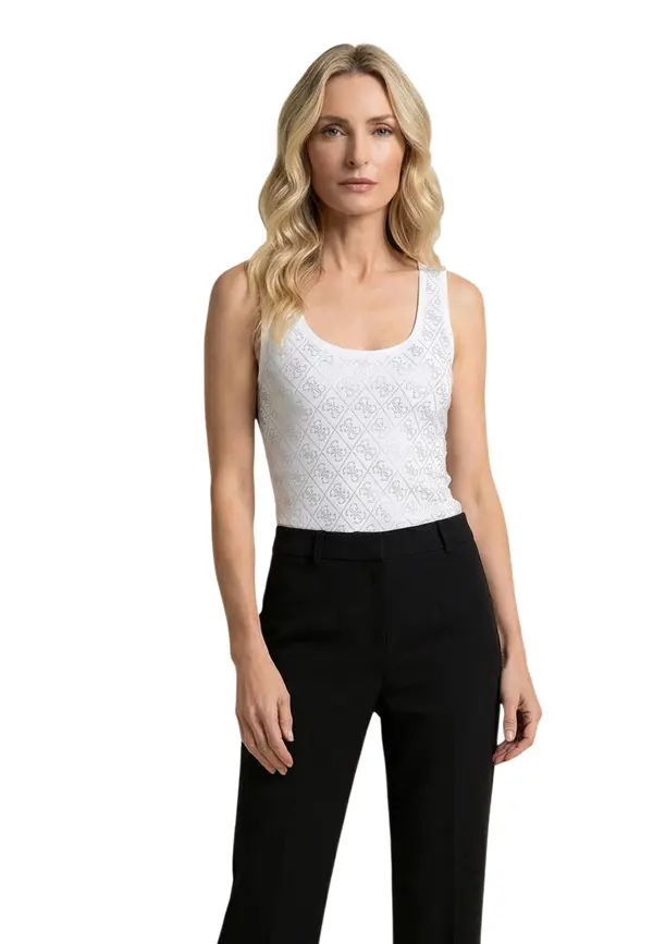 Guess Ženski beli top brez rokavov Guess