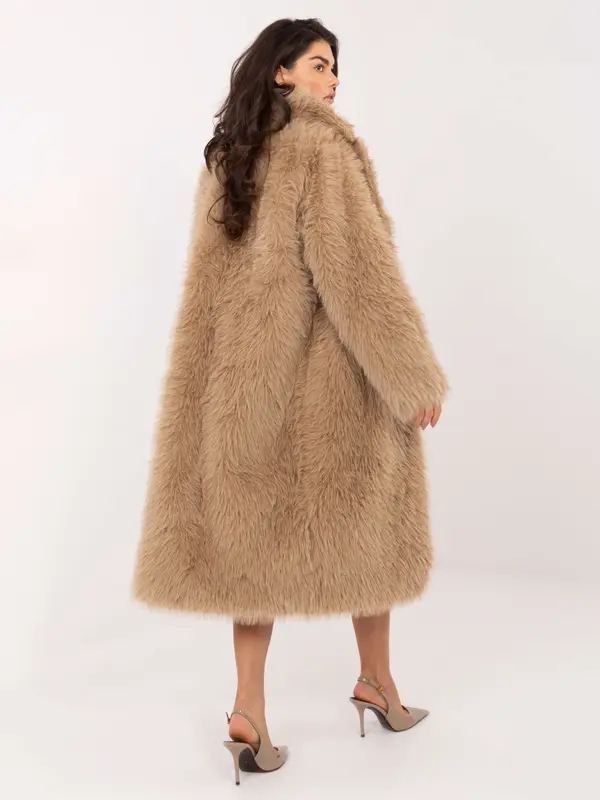 Factory Price Ženski bež plašč iz umetnega krzna