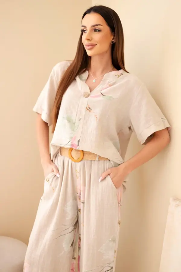 Kesi Włoski Ženski bombažni komplet s kratkimi rokavi