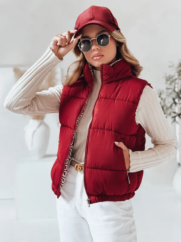 DStreet Ženski bordo prešit telovnik URBANELLE