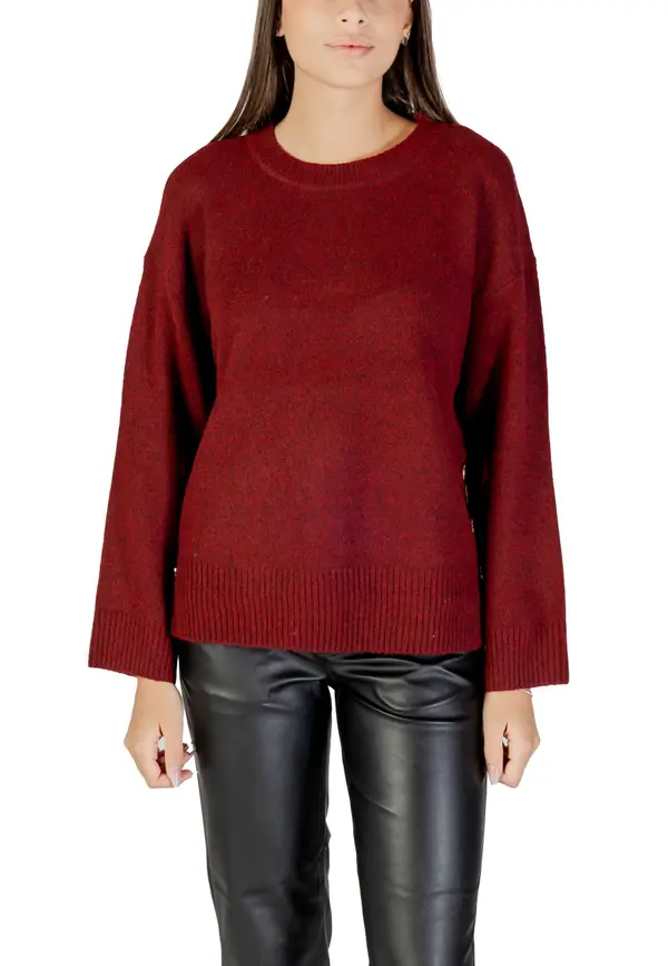 Only Ženski bordo pulover z okroglim izrezom