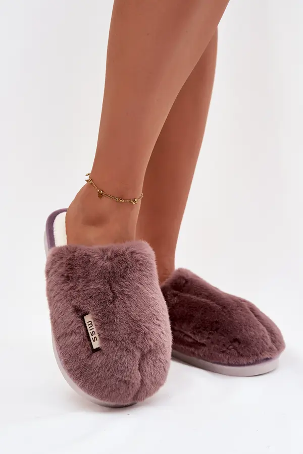 Boto Ženski copati Boto Fur temno vijolični