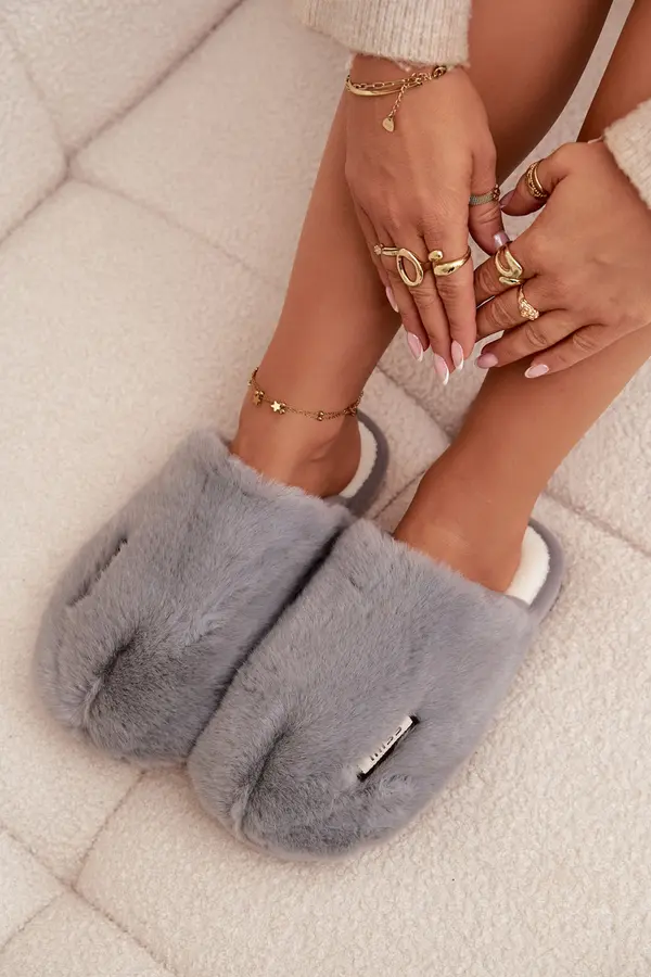 Boto Ženski copati Boto Furry sive barve