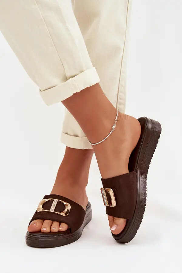 Boto Ženski copati Boto z zlatimi detajli