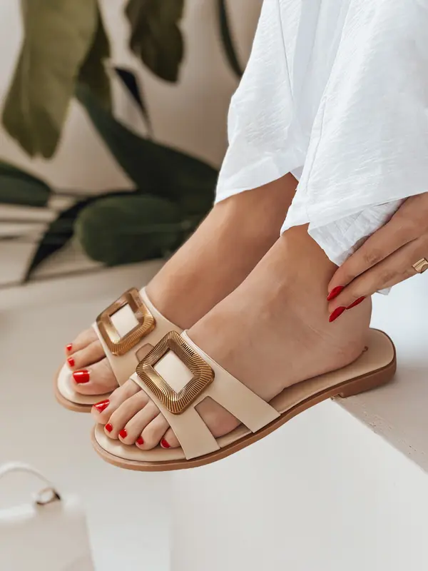 DStreet Ženski copati GLAMSTEP bež