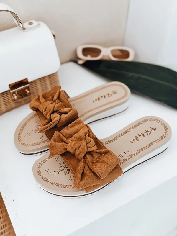 DStreet Ženski copati LOVESLIDE kamelja