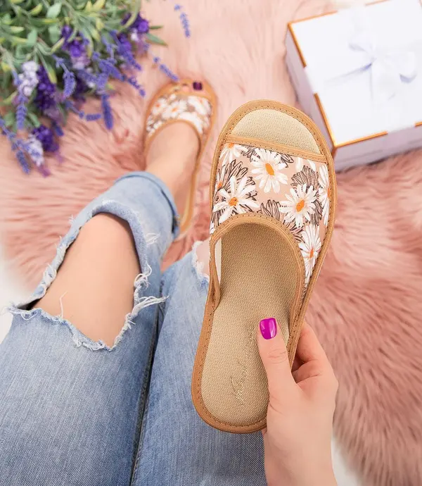 Natural Style Ženski copati Natural Style NS-018 rjavo-bež