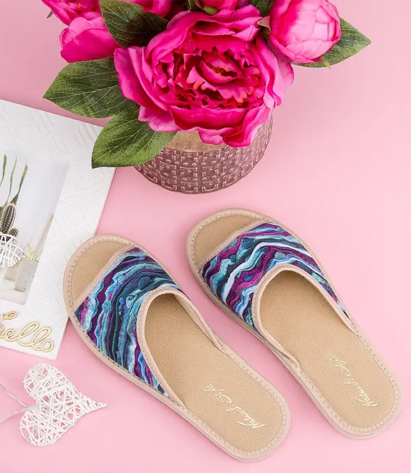 Natural Style Ženski copati NS-056 modro-bež barve