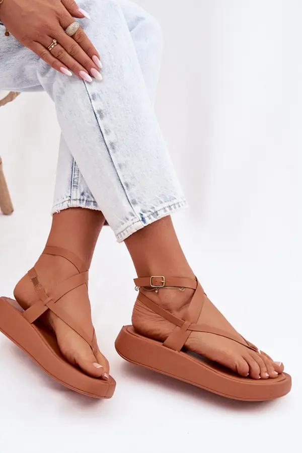 Boto Ženski copati s platformo Camel Gelira