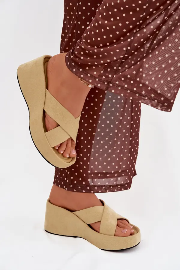 Boto Ženski copati s platformo iz eko semiša