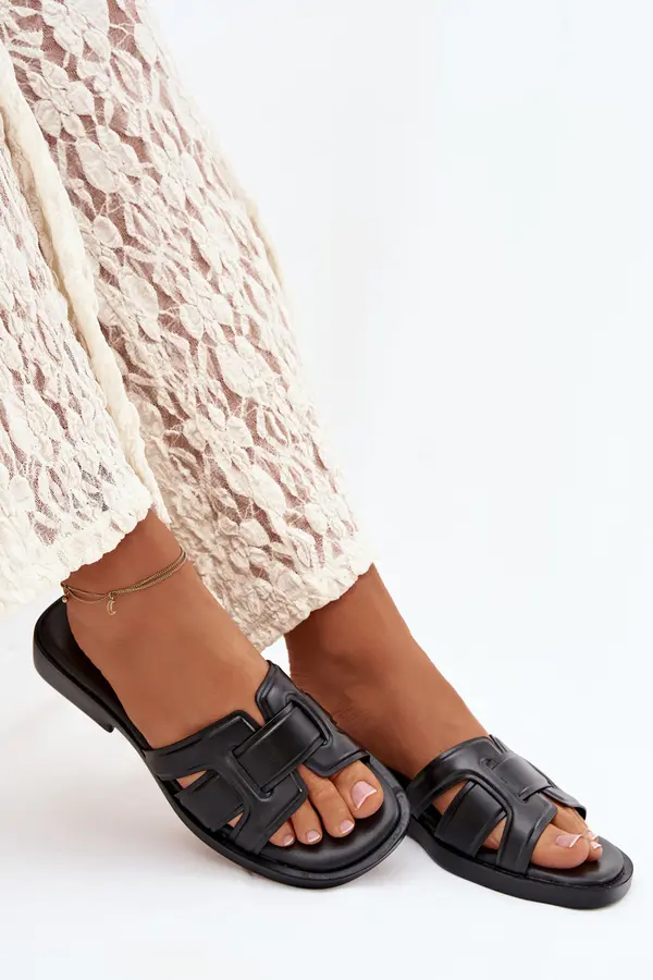 Boto Ženski copati z nizko peto, črni Lorania