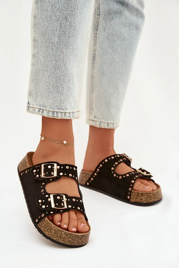 Boto Ženski copati z okrasnimi zaponkami in čepki