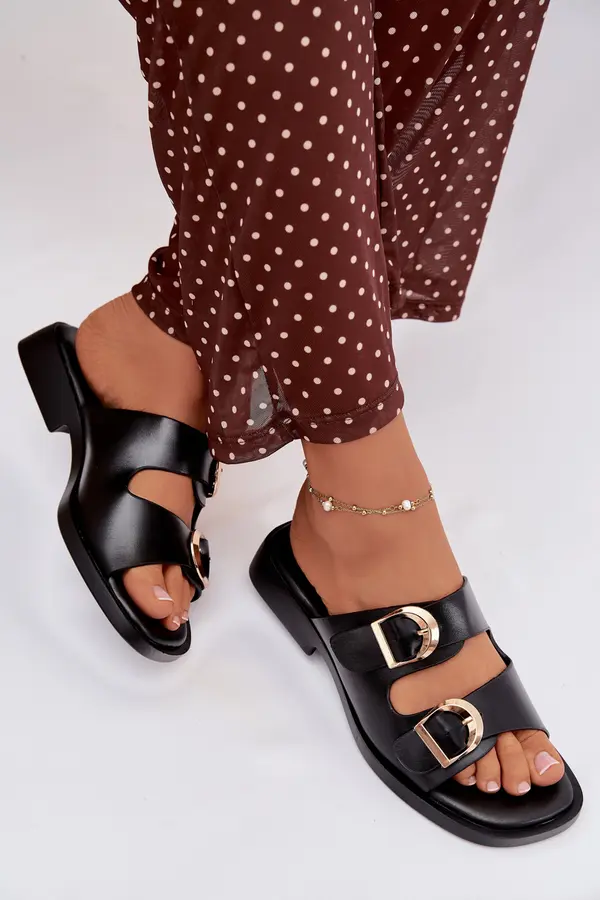 Boto Ženski copati z zlatimi zaponkami Danelle