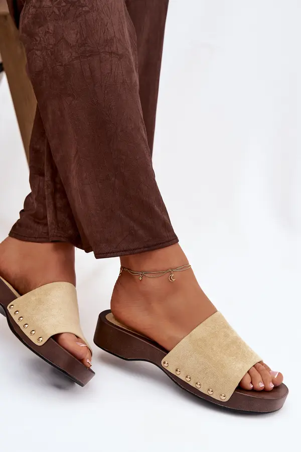 Boto Ženski copati z zlatimi zaponkami Ferinna