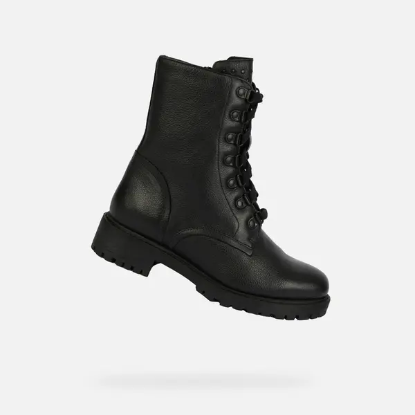 GEOX Ženski črni gležnjarji Geox Hoara