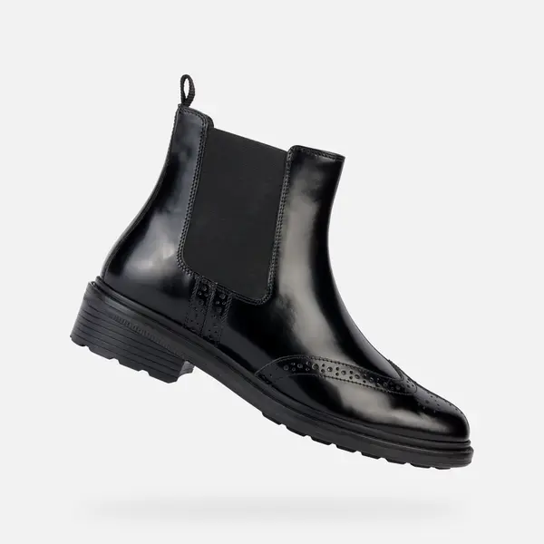 GEOX Ženski črni gležnjarji Geox Walk Pleasure