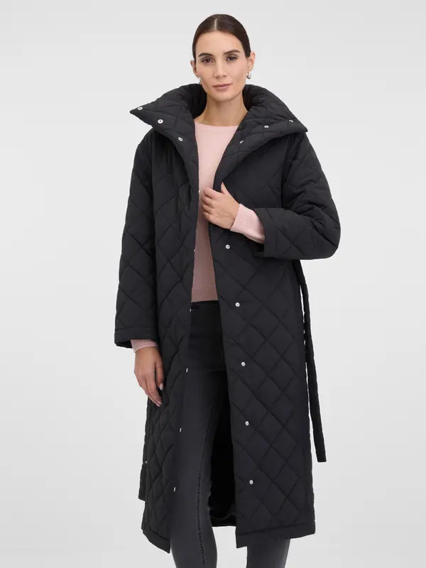 Orsay Ženski črni prešit plašč