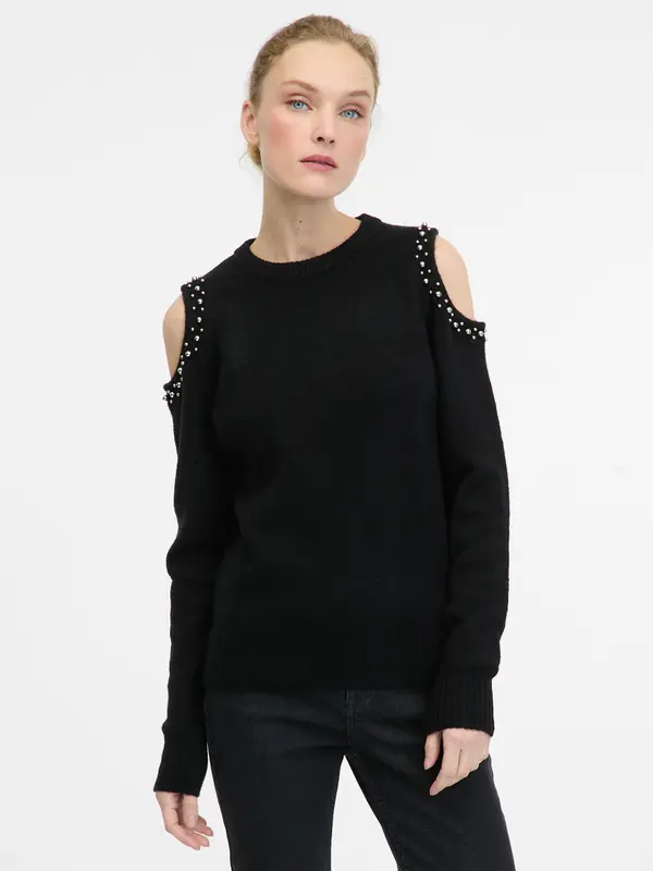 Orsay Ženski črni pulover z odkritimi rameni