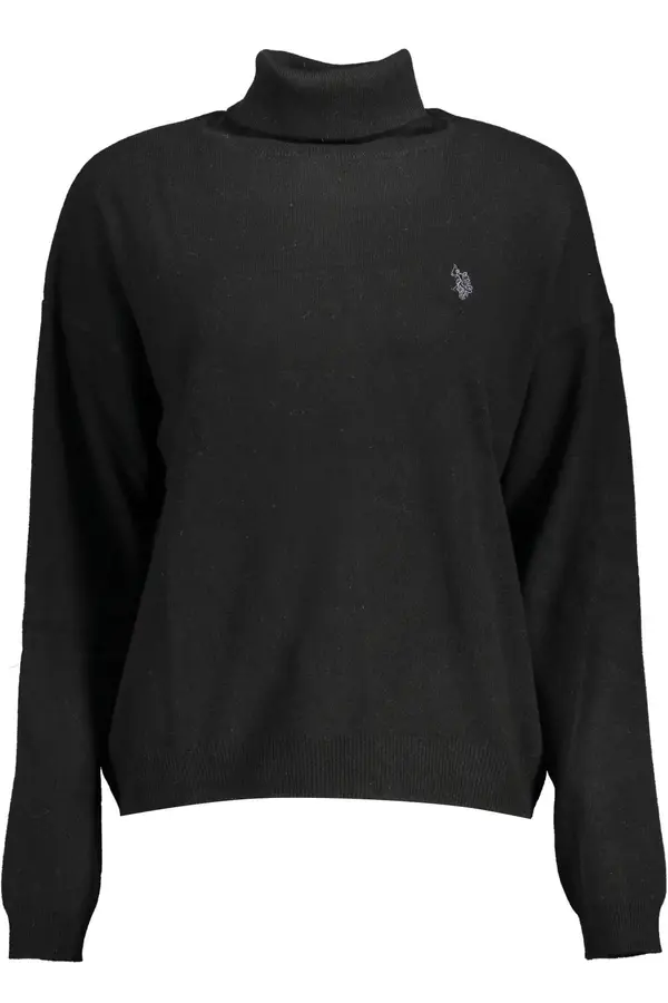 U.S. Polo Assn. Ženski črni pulover z ovratnikom