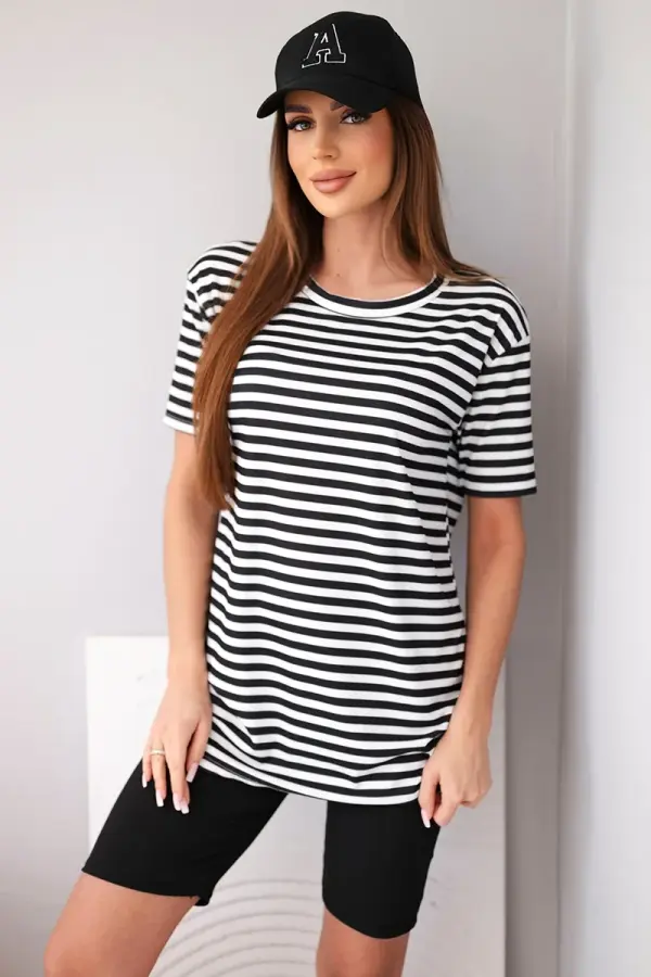 Kesi Włoski Ženski črtasti komplet Kesi, črne barve