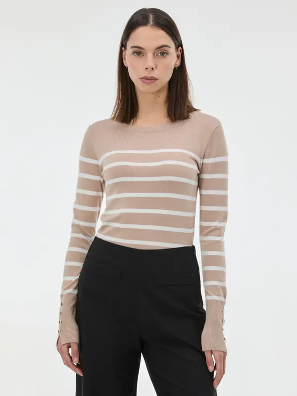 Orsay Ženski črtasti pulover bež barve ORSAY