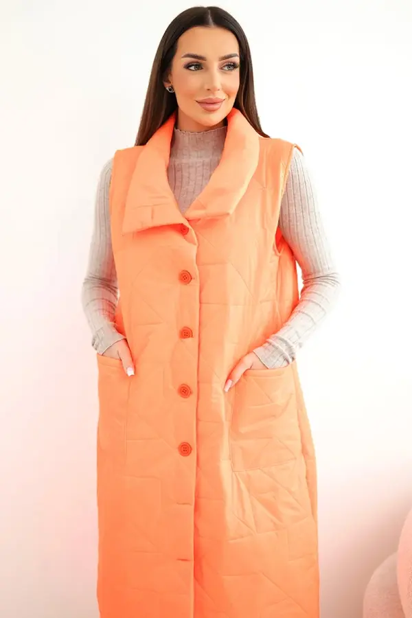 Kesi Włoski Ženski dolg prešit brezrokavnik Kesi z žepi