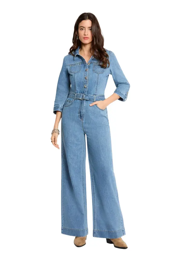 Morgan De Toi Ženski dolgi jeans kombinezon Morgan De Toi