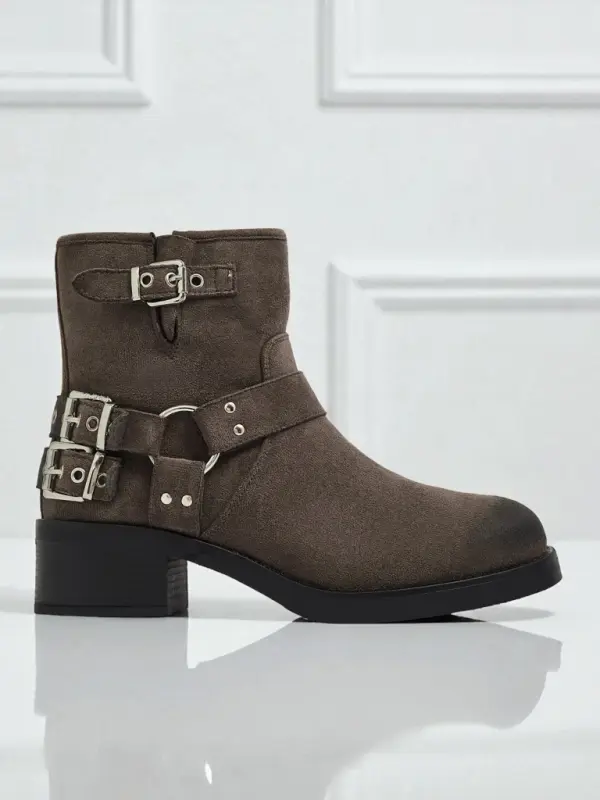 Resti Ženski gležnjarji Resti Valtos iz eko semiša z zaponkami