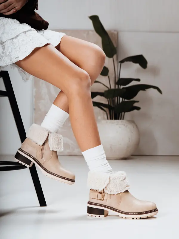 DStreet Ženski gležnjarji s krznom